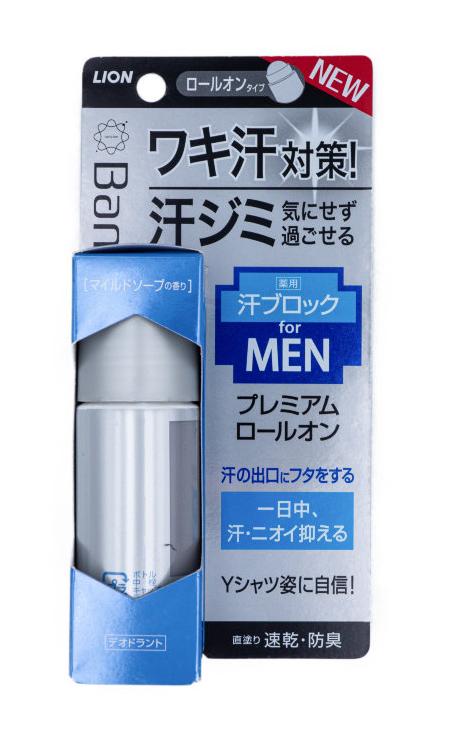 Дезодорант-антиперспирант мужской премиальный роликовый ионный блокирующий потоотделение, аромат мыла, Lion. 40мл