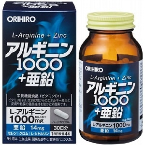 Аргинин и цинк Orihiro (120 капсул на 30 дней)