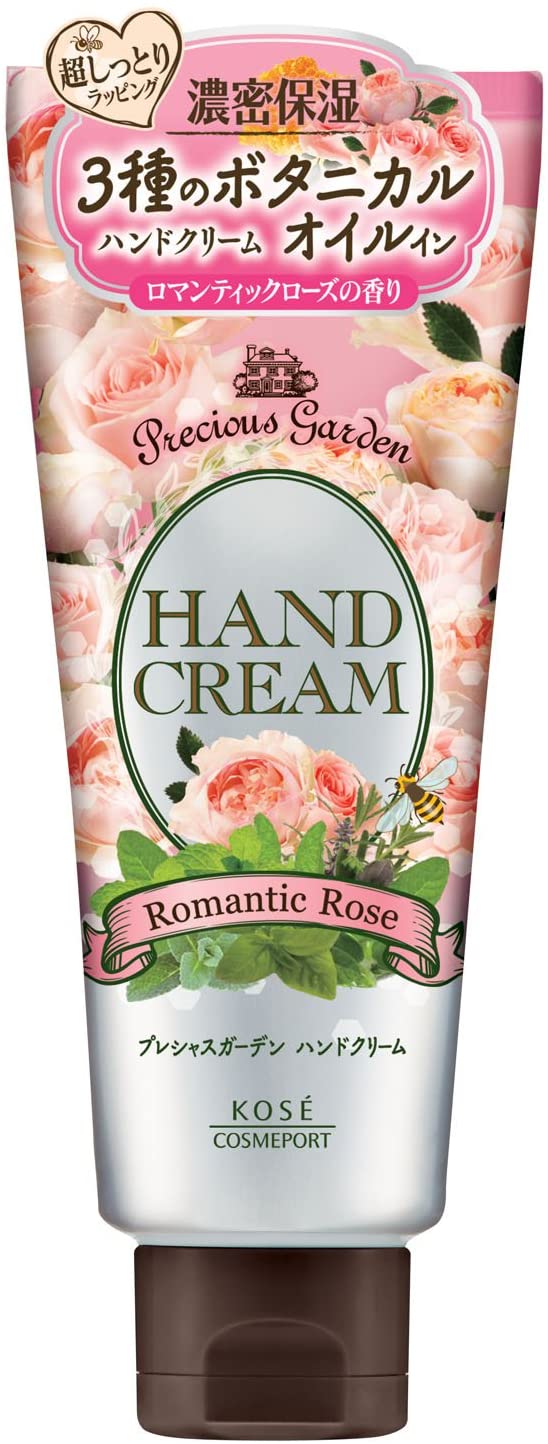 Крем для рук питательный и увлажняющий Kose Cosmeport "Precious Garden Romantic Rose", c тремя видами растительных масел, с нежным ароматом розы, 70 гр.