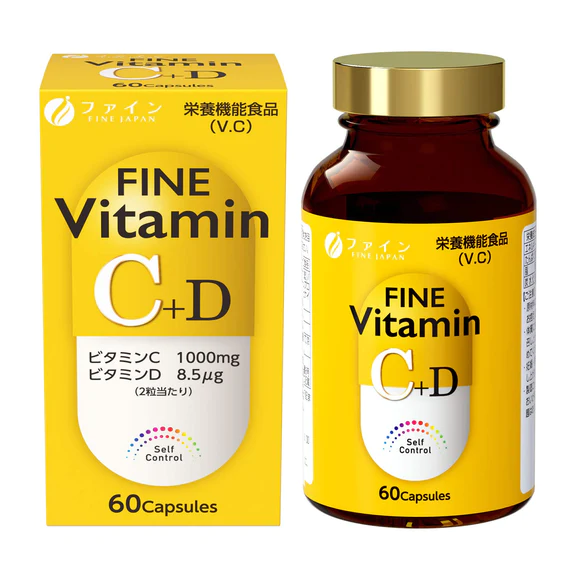 Витамин С+D FINE JAPAN 60 капсул на 30 дней