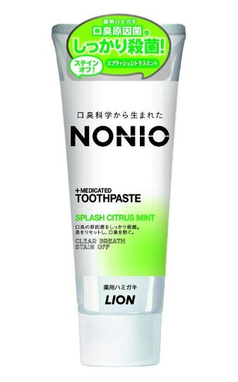 Зубная паста от кариеса, от неприятного запаха, отбеливающая, Lion Nonio Splash Citrus Mint Цитрусовая мята, 130 гр