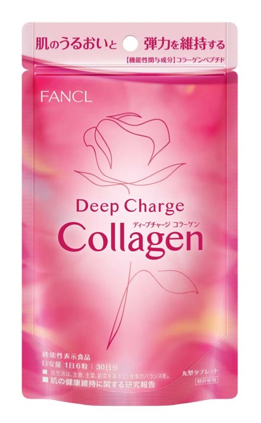 Морской коллаген-пептид с экстрактом бутонов роз и изокверцетином, FANCL Deep Charge HTC Collagen, 180 таблеток на 30 дней